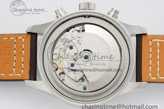 MIROTIME 0520 Pilot Chrono SS AZF 1:1 Best Edition Blue Dial on Brown Leather Strap A TimelessDesign 7060